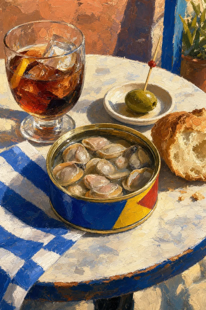 Painted illustration of Espinaler — Berberechos al Natural